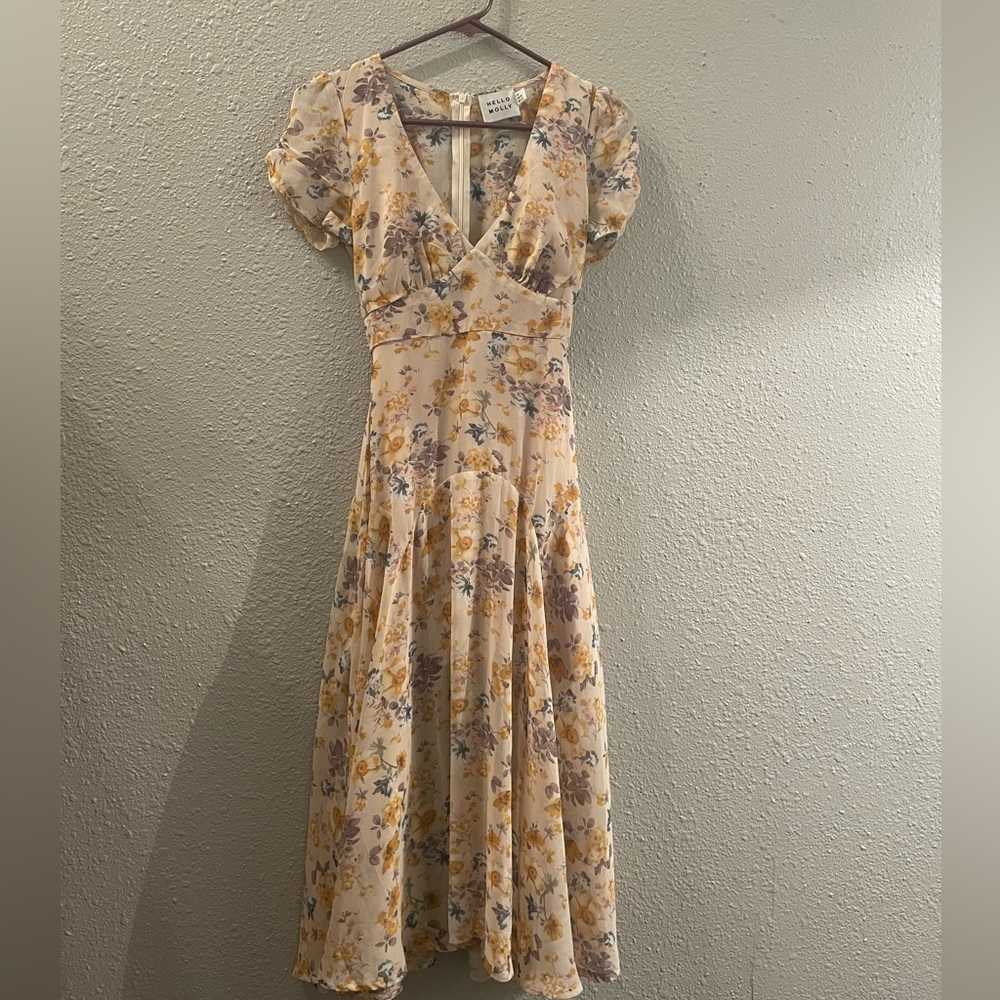 Hello Molly Home With You Midi Dress Beige | Size XS | PERFECT CONDITION